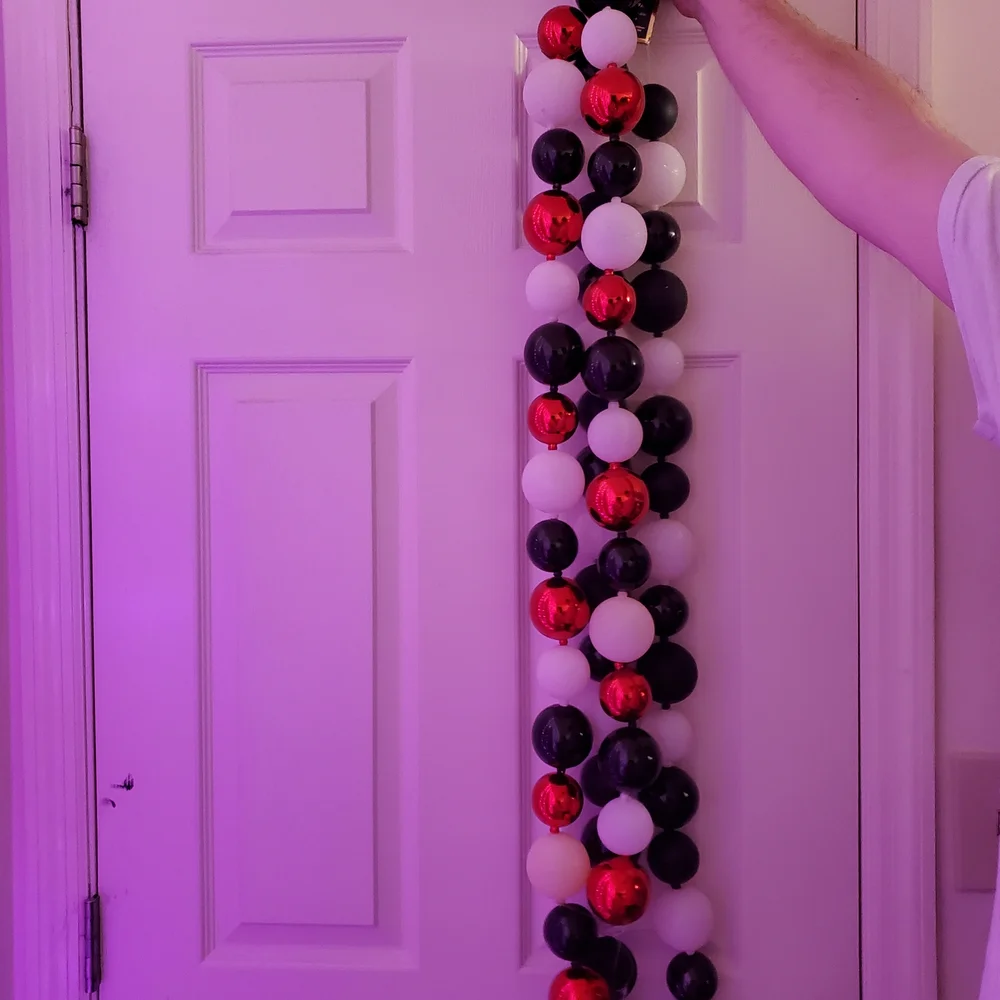 2 Red Black and White Ball Garlands